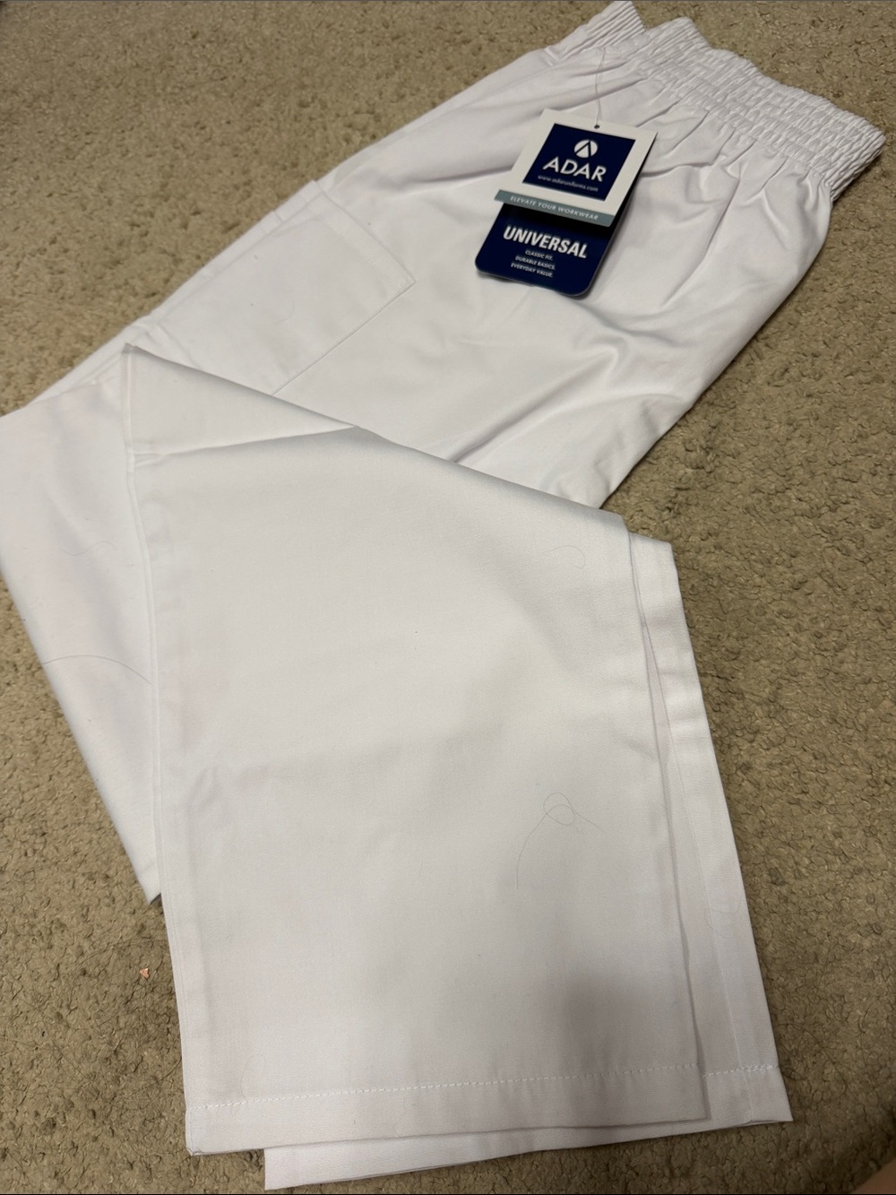 Adar UNISEX White Scrub Pants